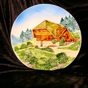 Vintage German Majolica Decorative Wall Plate 16.5"